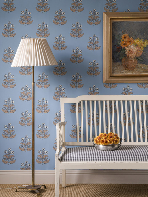 Långelid / von Brömssen Wallpaper Floret - Dala Blue