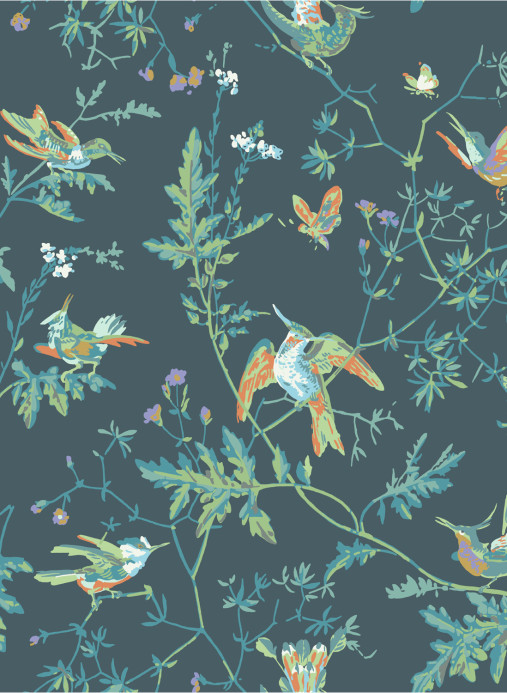 Cole & Son Carta da parati Hummingbirds - Viridian