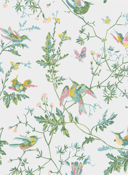 Cole & Son Papier peint Hummingbirds - Green/ Pink