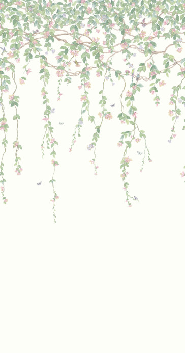 Cole & Son Tapete Hummingbirds Flora - Blush/ Sage/ Mulberry on Cream