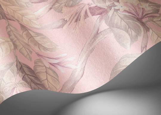 Cole & Son Papier peint Hummingbirds Flora - Stone on Rose Quartz