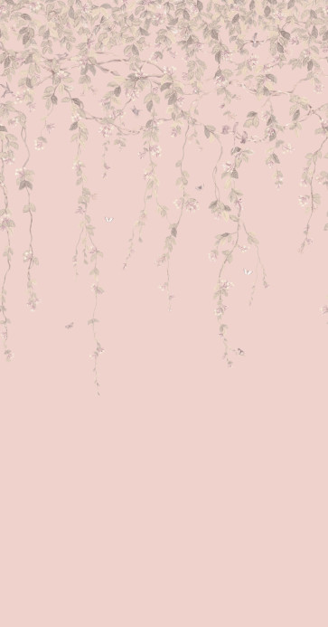 Cole & Son Wallpaper Hummingbirds Flora - Stone on Rose Quartz