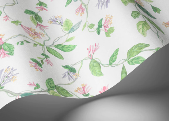 Cole & Son Papier peint Flora - Blush Sage/  Mulberry on Cream