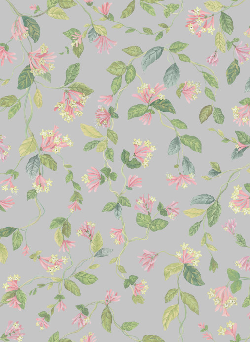 Cole & Son Wallpaper Flora - Rose/ Olive on Grey