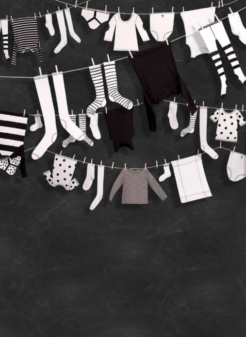 Rebel Walls Wandbild Laundry Day - Black