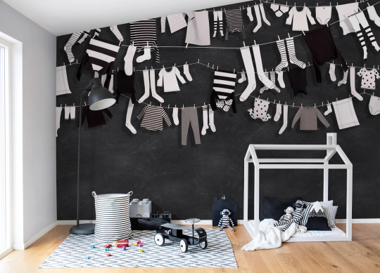 Rebel Walls Wandbild Laundry Day - Blue