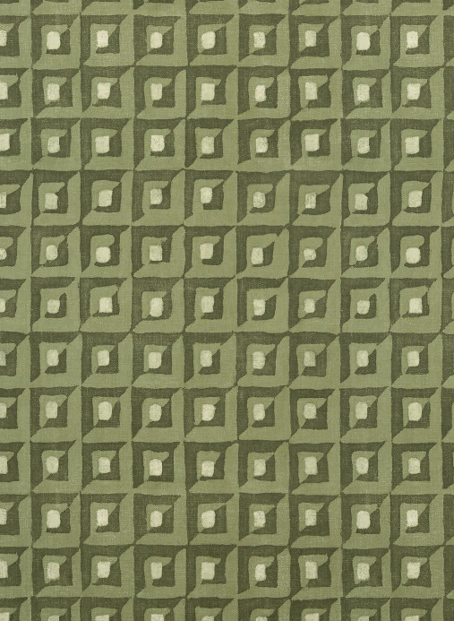 Thibaut Tapete Square Dance - Olive Green