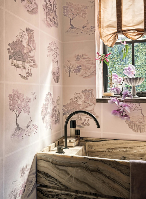 Cole & Son Wallpaper Tile Toile - Pink