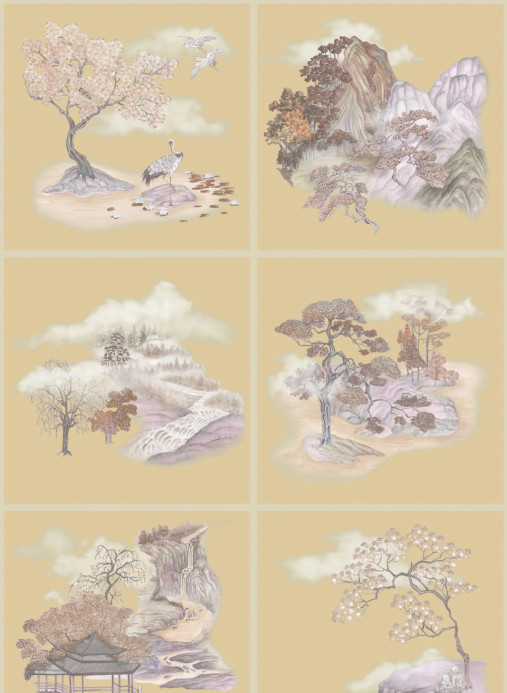 Cole & Son Tapete Tile Toile - Gilded Autumnal