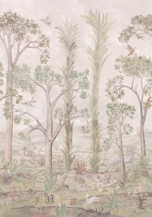 GP & J Baker Mural Tall Trees - Soft Green
