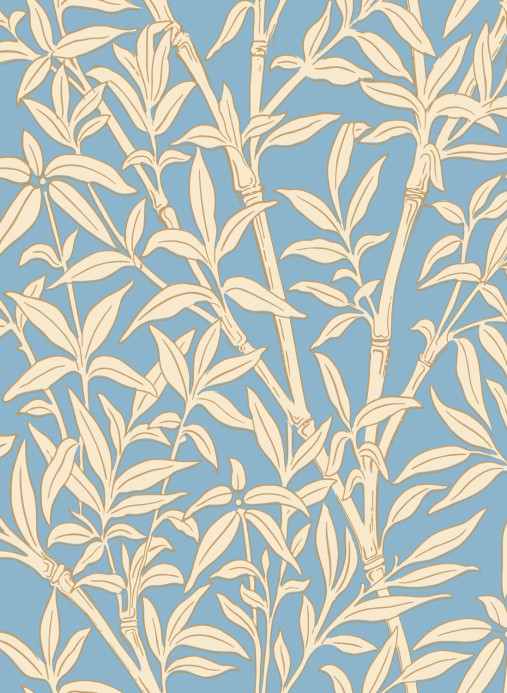 Cole & Son Tapete Bamboo Forest - Buttercup Yellow on Cornflower Blue