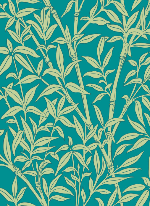 Cole & Son Wallpaper Bamboo Forest - Pistachio on Petrol