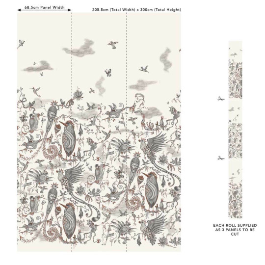 Clarke & Clarke Tapete Cloud Forest - Ivory