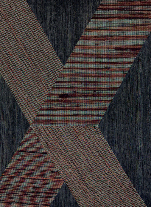 CMO Paris Papier peint Soie Bois Losange - Bleu Paon