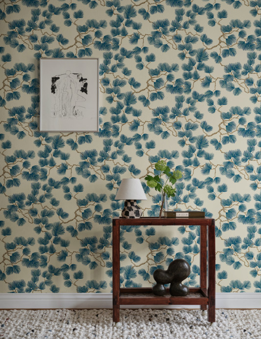 Sandberg Wallpaper Pine - Blue