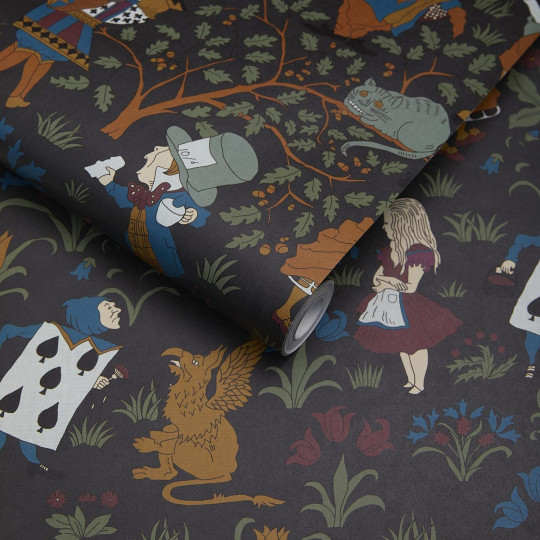 House of Hackney Wallpaper Alice in Wonderland - Noir