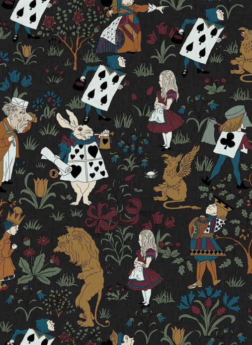 House of Hackney Wallpaper Alice in Wonderland - Noir