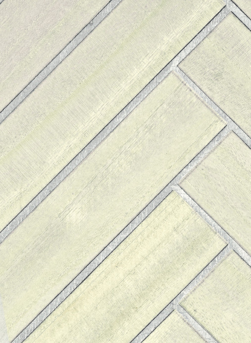 CMO Paris Tapete Bois Chevron - Blanc Argent