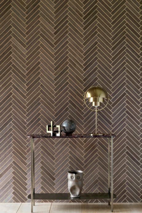 CMO Paris Tapete Bois Chevron - Tabac Or
