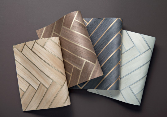 CMO Paris Tapete Bois Chevron - Tabac Or