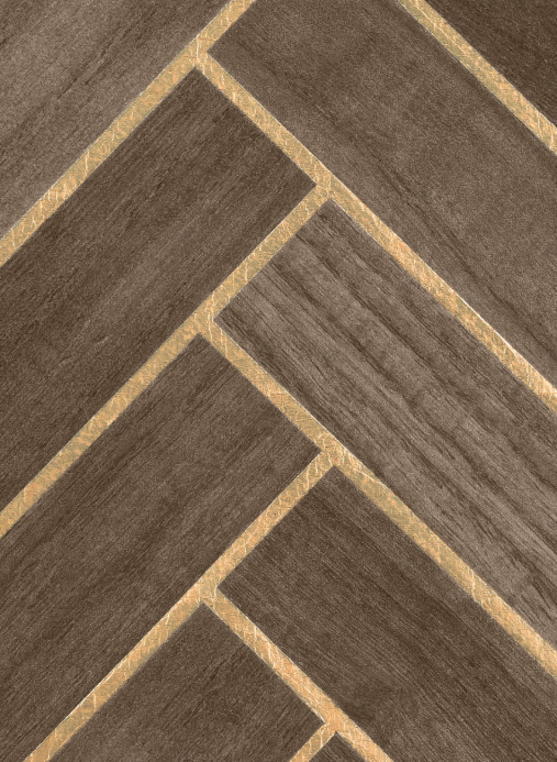 CMO Paris Tapete Bois Chevron - Tabac Or