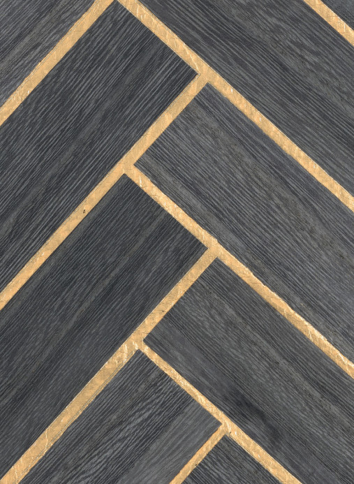 CMO Paris Tapete Bois Chevron - Gris Or