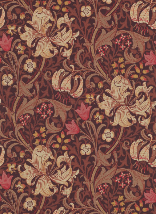 Morris & Co Wallpaper Golden Lily - Fig/ Burnt Orange