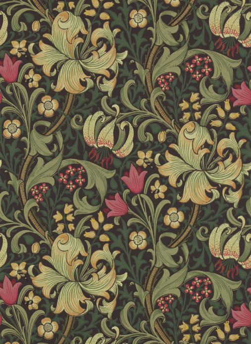 Morris & Co Wallpaper Golden Lily - Charcoal/ Olive