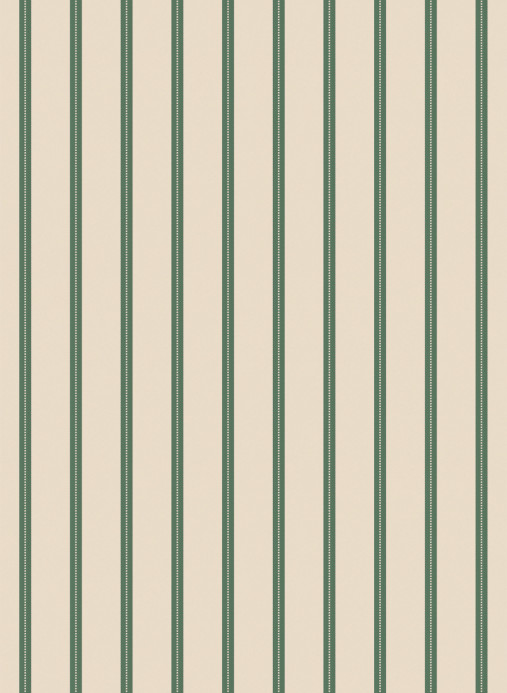studio ditte Wallpaper Ribbon / Lintjes - Green on Cream / Groen op Crème