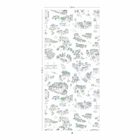 Isidore Leroy Tapete Bordeaux en Fête - Original Panel A