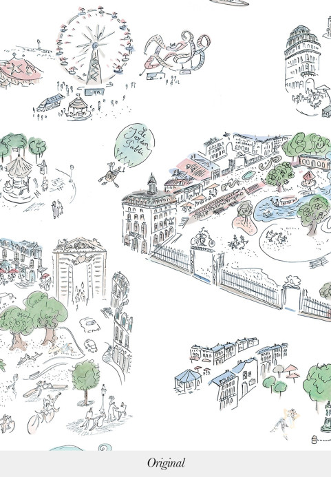 Isidore Leroy Tapete Bordeaux en Fête - Original Panel A