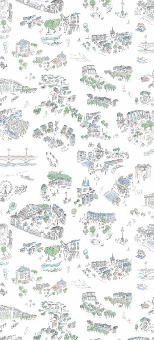 Isidore Leroy Tapete Bordeaux en Fête - Original Panel A