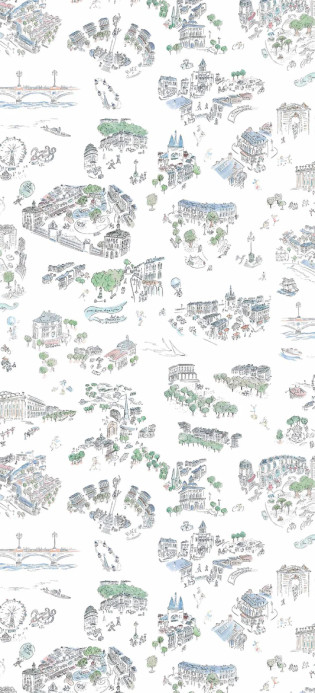 Isidore Leroy Tapete Bordeaux en Fête - Original Panel B