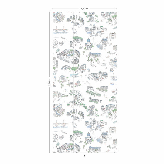 Isidore Leroy Tapete Bordeaux en Fête - Original Panel B