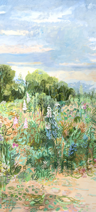 Isidore Leroy Tapete Roses Trémières - Panel A