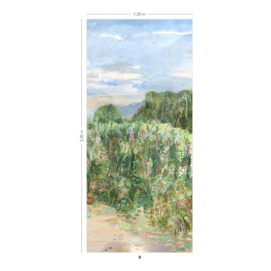 Isidore Leroy Tapete Roses Trémières - Panel B