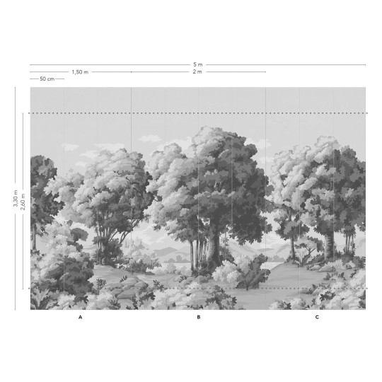 Isidore Leroy Tapete Vallée des Peintres - Verdure Panel C