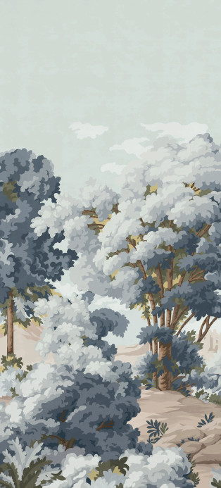 Isidore Leroy Wallpaper Vallée des Peintres - Bleu Panel A