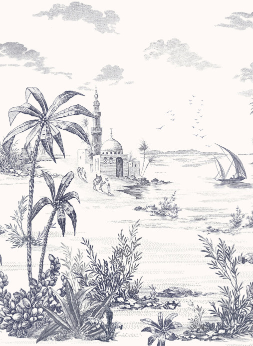 Isidore Leroy Wallpaper Vues d'Orient - Bleu Panel A