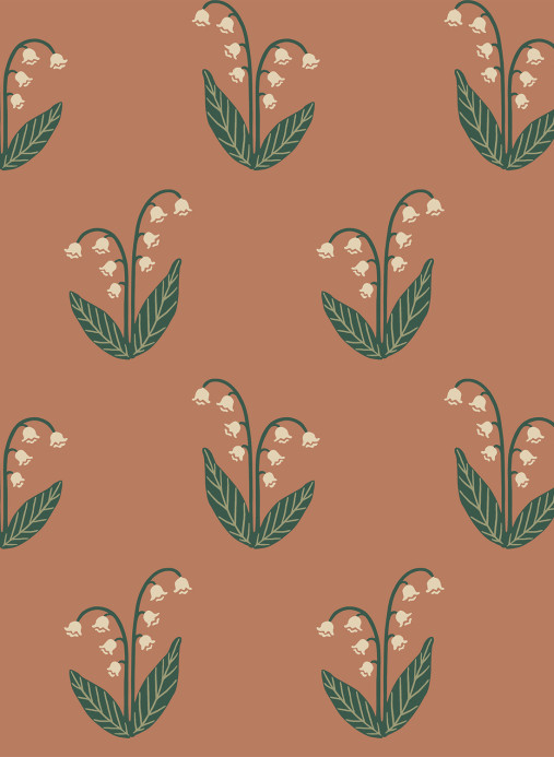 Sandberg Tapete Lilly - Terracotta