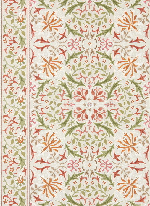 Morris & Co Papier peint Walthamstow - Rose/ Nettle