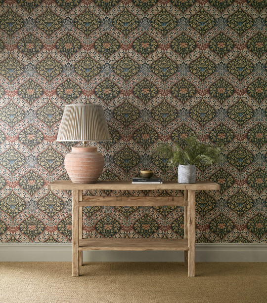 Morris & Co Tapete Norbury - Brick/ Teal