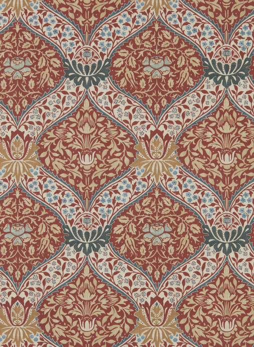 Morris & Co Tapete Norbury - Slate/ Madder
