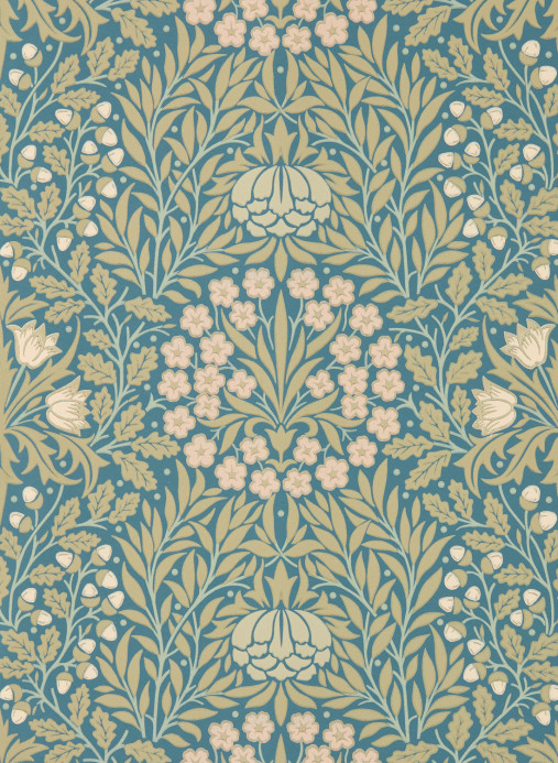 Morris & Co Tapete Daisy & Oak - Powder Blue/ Blush