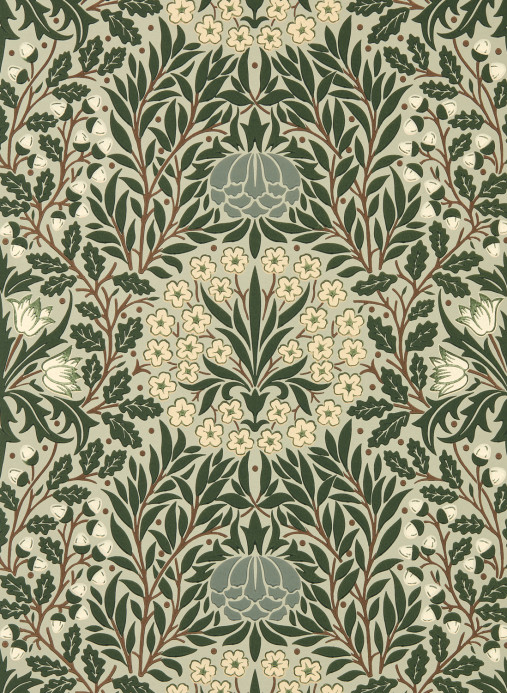 Morris & Co Tapete Daisy & Oak - Sage/ Forest