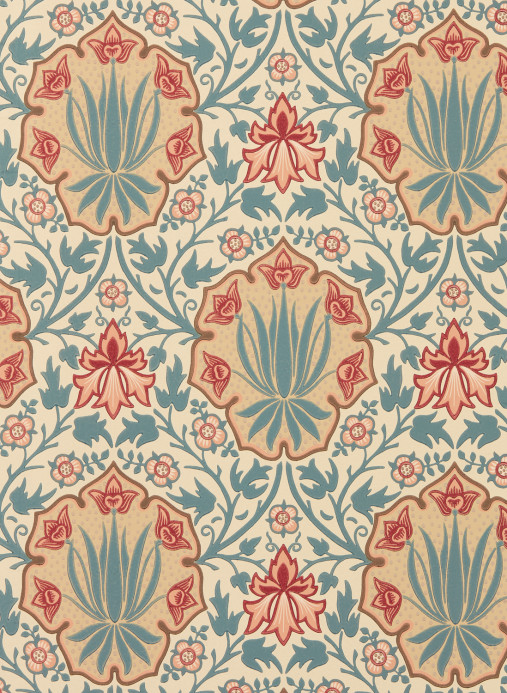 Morris & Co Tapete Iris & Rose - Indigo/ Crimson