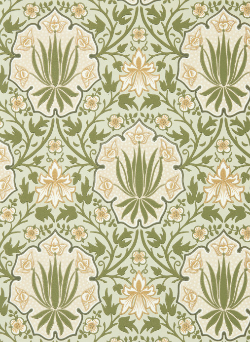 Morris & Co Tapete Iris & Rose - Bayleaf/ Weld