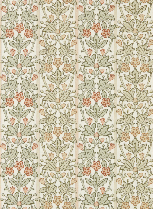 Morris & Co Tapete Oak & Blossom - Chestnut/ Primrose