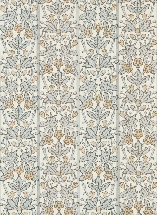 Morris & Co Tapete Oak & Blossom - Mineral Blue/ Linen