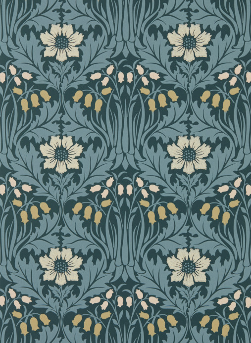 Morris & Co Tapete Woodbell & Anemone - Indigo